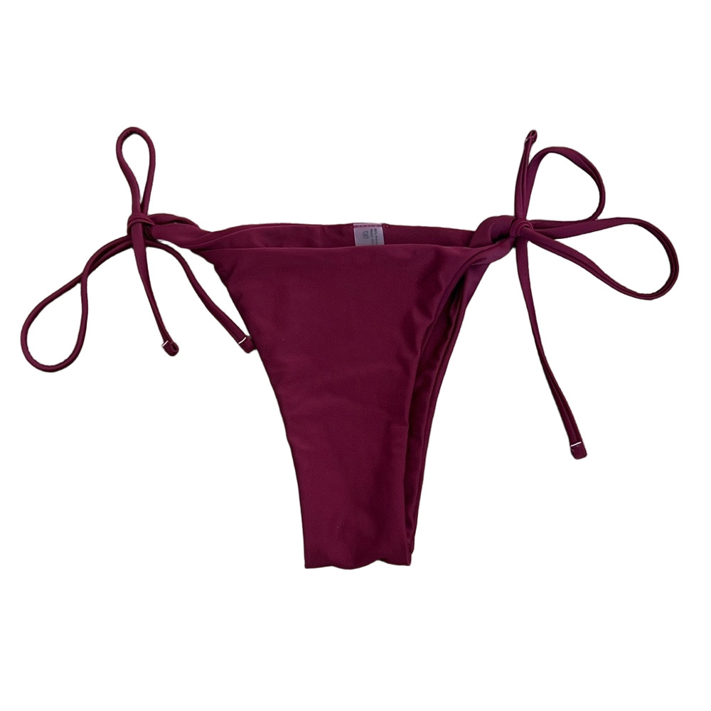 Burgundy Tie-Side Bikini Bottom